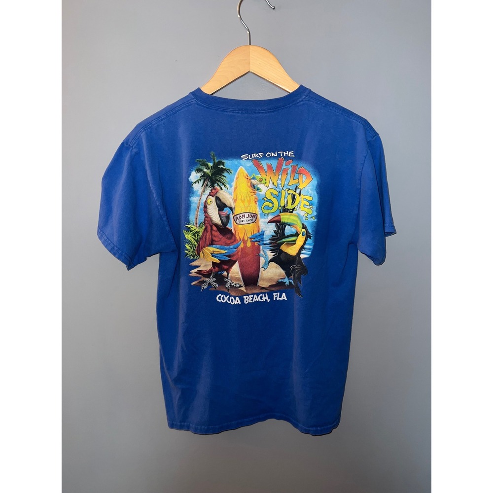 Ron Jon Surf Shop Cocoa Beach Florida Wild Side Graphic T-Shirt Blue Mens XL